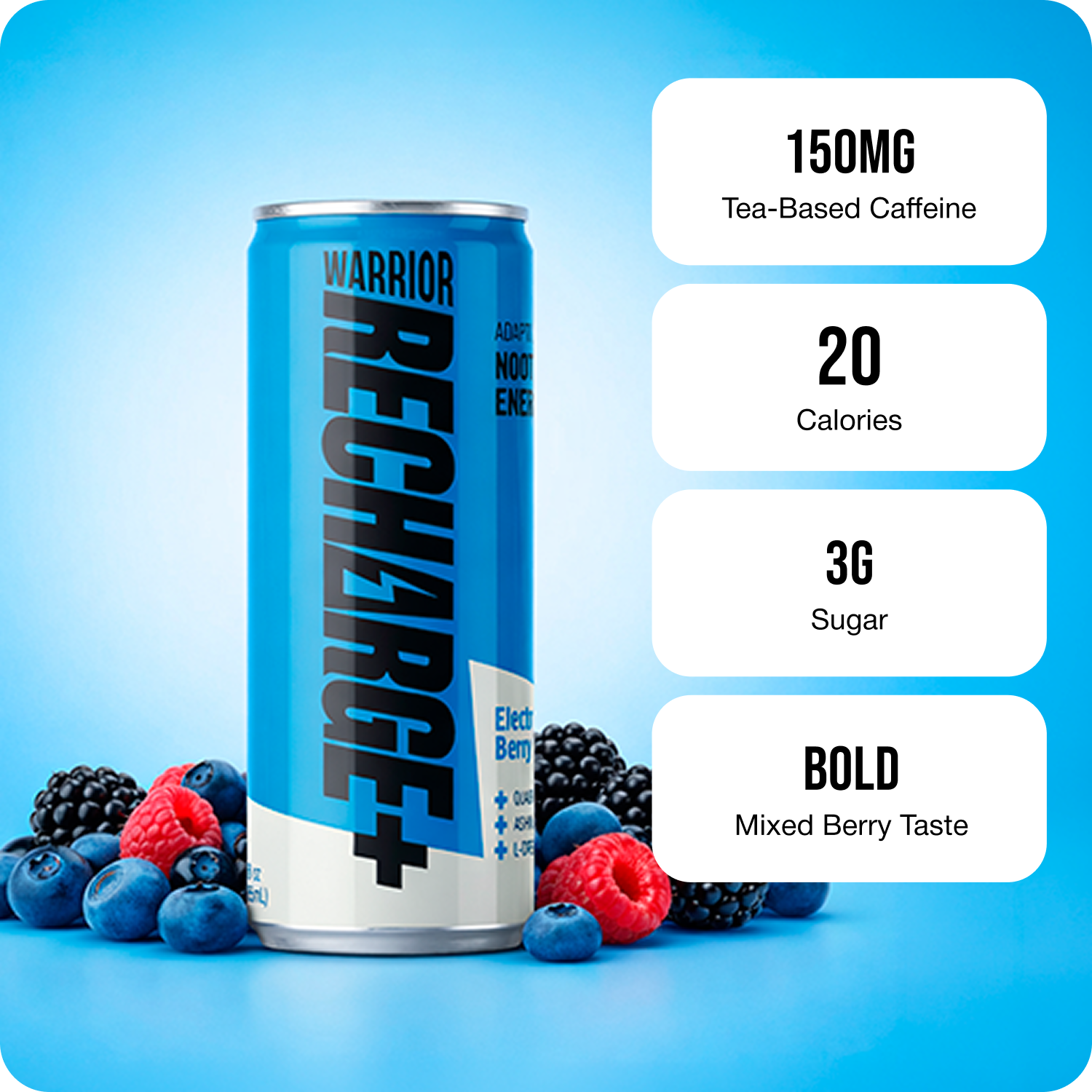 Warrior Recharge+ Steady Energy. Clear Focus. No Crash.