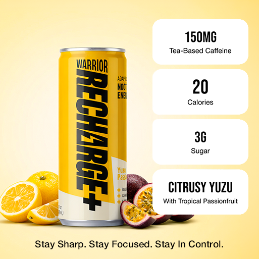 Warrior Recharge+ Steady Energy. Clear Focus. No Crash.